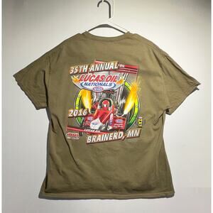 2016 NHRA Lucas Oil Nationals Brainerd MN Size Xl brown tee